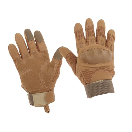 QUARKZMAN 1 Par De Guantes De Motocicleta Guantes De Motocicleta De Dedo Completo con Pantalla Táctil para MTB Motocross Escalada Senderismo Caza para Mujeres Hombres L Marrón