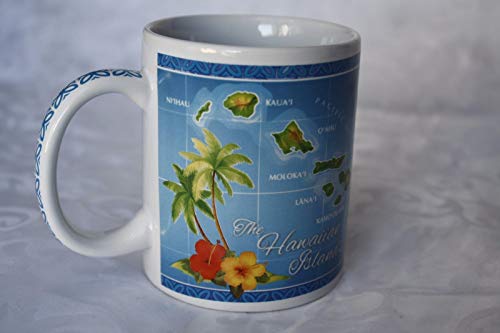 Taza cerámica azul mapa Hawái 10 oz miniatura 3