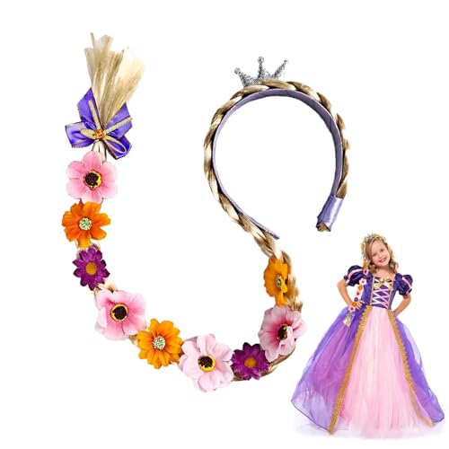 Girihe 1 PCS Kids Wig, Rapunzel Accessories Kids Pink Wig Ra