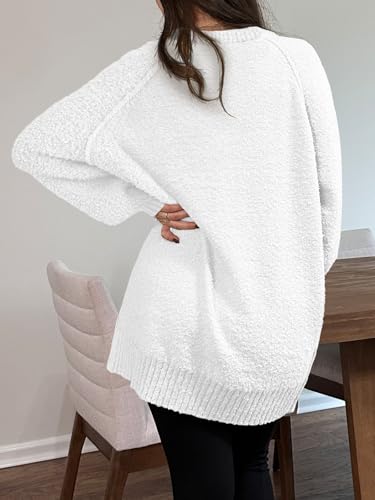 Image of Saodimallsu Womens Oversized Sweater Fuzzy Long Sleeve Casual Tunic Sweater