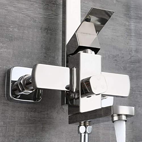 Sistema de Ducha de Hotel, Set de Ducha Montado en Pared de Acero Inoxidable con Repisa en el Techo, Mezclador de Ducha de Altura Ajustable para Baño y Gimnasio miniatura 4