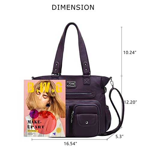Image of KL928 Large Purses for Women Shoulder Bag Tote Handbags Stylish Vegan Leather Hobo Bags Ladies, A-Black-4 | Large