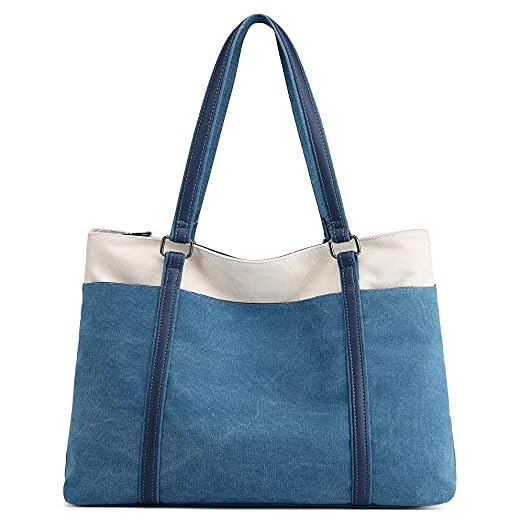 Scioltoo Laptop Bags for Women 15.6 In Computer Bag with Lots of Pockets Sturdy Briefcase Tote Bag for Work With Zipper Women's Fashion Shoulder Purse Blue (A-Blue)