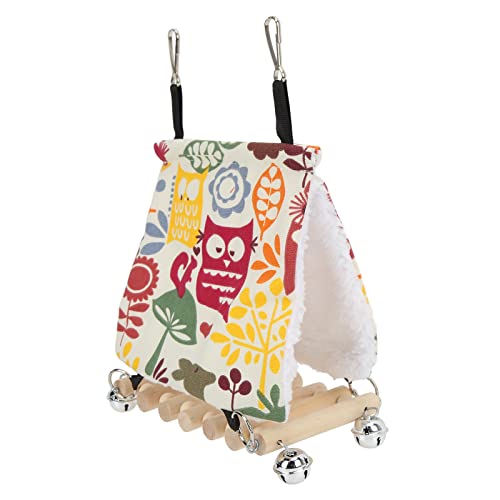 Review de Puente nido los 10 mejores. 28 Kuuleyn Cama para pájaros Colgante, Hamaca para pájaros, Puente Colgante, casa Nido para pájaros Colgante cálida de Invierno con Campana para Loros, Mascotas, pájaros, Hamaca,...