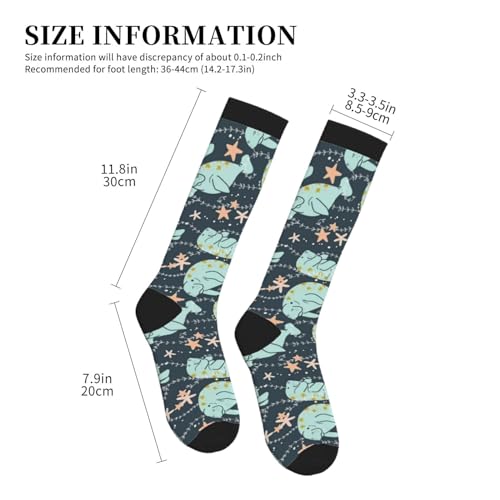 Manatee Starfish Compression Socks For Women Men Knee High Running Socks For Running4