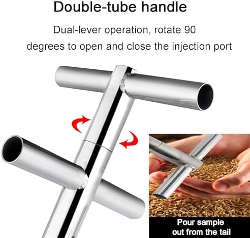Stainless Steel Grain Sampling Probe, Double Removable Powder Sampler for Wheat Corn Rice Soybeans