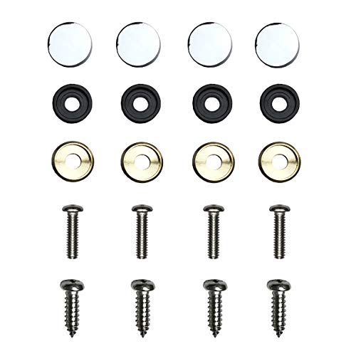 Circle Cool T304 Stainless Steel Polish Mirror 4 Hole Slim License Plate Frame Holder Tag W/Chrome Metal Cap … #TOP3