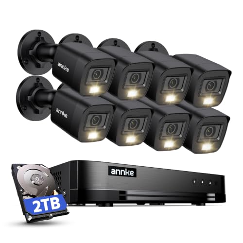 Image of ANNKE 16CH FHD AI Surveillance Security Camera System with 2TB Hard Drive and 8Pcs 2MP Outdoor CCTV Cameras with Smart Dual Light, Human /Vehicle Detection,Color Night Vision,IP67 Weatherproof