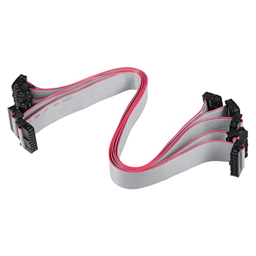 sourcing map Conector IDC de 16 Pines Conector Hembra del Cable de Cinta Plana 30cm 2,54mm,5pcs
