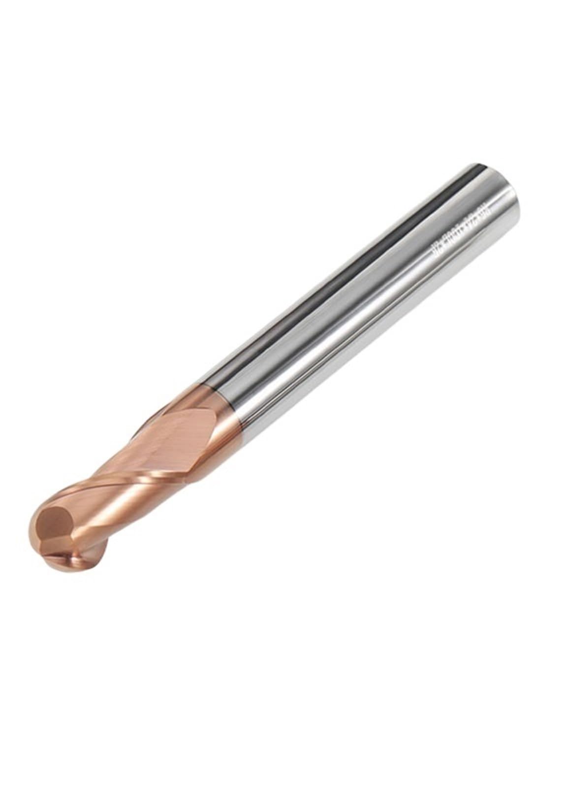 HYQOUKLR Tapered Ball Nose End Mill, Carbide Ball Nose End Mill HRC55 2 Flutes AlTiN R0.5-6x3-12x50-150mm(R3x6Dx100L)