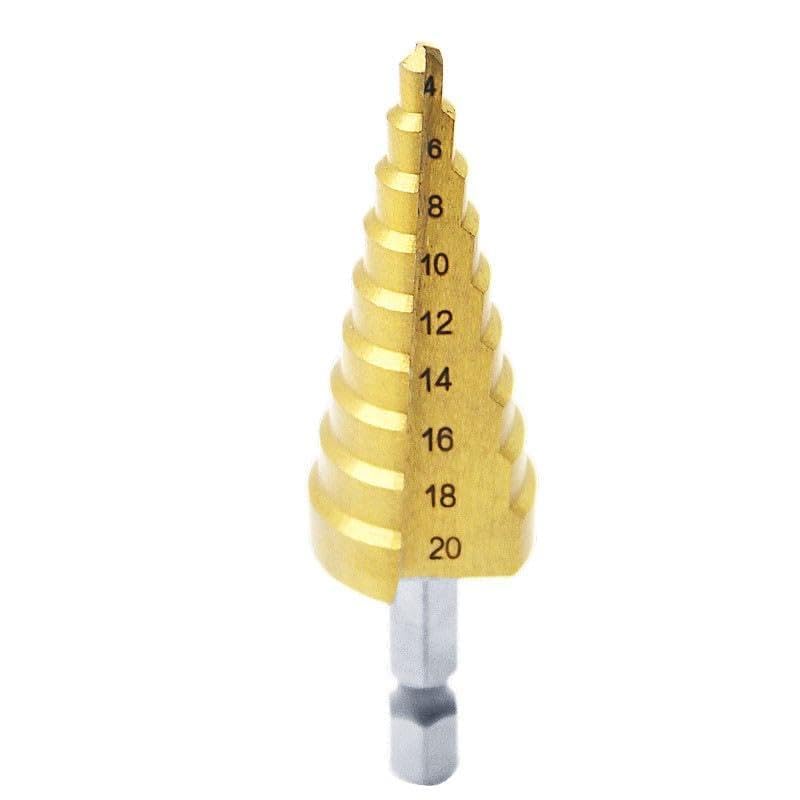 Violiica HSS - Juego de brocas escalonadas, 3 piezas (4-12 mm, 4-20 mm, 3-32 mm) para metal, madera, plástico, con vástago de 3 lados para taladros de pistola y banco