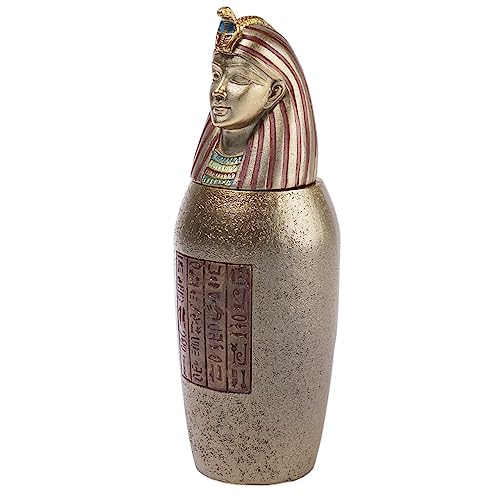 lachineuse - Vase Canope Amset - Statuette Égyptienne 21 cm - Objet Décoration Égypte Antique - Statue Figurine Statuette Tête de Pharaon - Idée Cadeau...