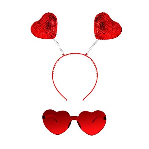 Valentines Heart Headband and Heart Sunglasses Cupid Headband Bopper Party Accessoires for Valentine's Day Halloween