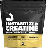 Instantized Creatine Monohydrate Gains in Bulk, Worlds First 100% Soluble Creatine for Strength, Performance, and Muscle Building… (100 Servings)