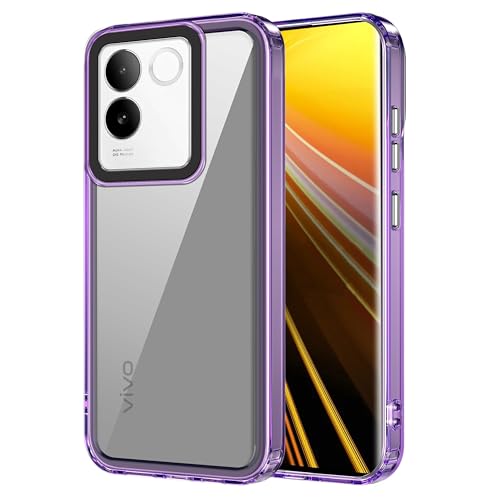 Image of amazon basics Back Case Cover for Vivo T2 Pro 5G (TPU + PC Translucent Purple)