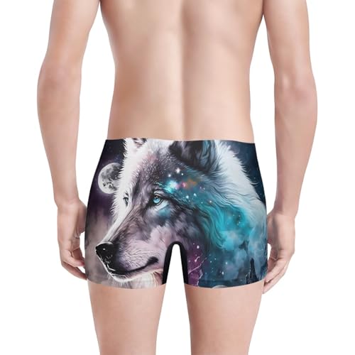 JooMeryer Men's 3D Cool Wolf Print Boxer Shorts Funny Humorous Underwear Boxer Shorts4