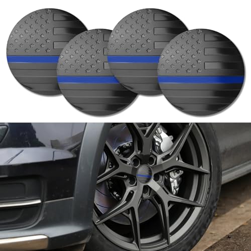 Rgoaanc 4Pcs American Flag Car Wheel Center Caps Sticker, Automotive Exterior Accessories Wheel Hub Caps Sticker Compatible With 56Mm Wheel Hub Caps, Center Caps For Rims Car Decorations