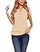 Glanzition Womens Tops Casual V Neck Button Up Loose Waffle Knit Tunic Henley Shirts