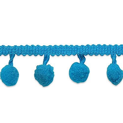 Expo International 3/4-Inch Pom Fringe Trim Embellishment, 20-Yard, Turquoise