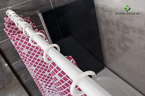 Tropik home Spring Loaded Extendable White Shower Curtain Rod Rail 70cm to 110cm (27" - 43")