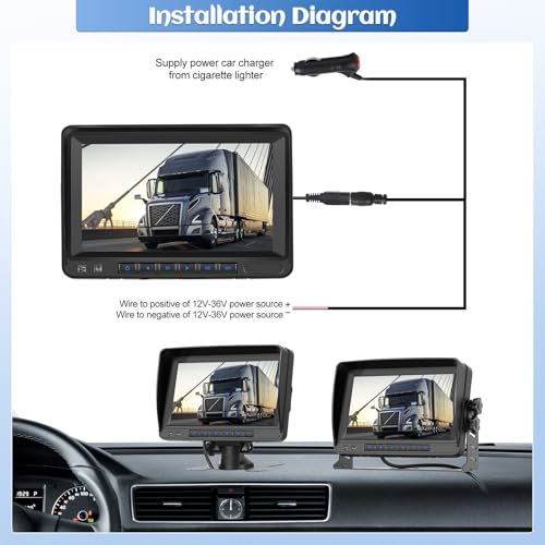 Image of Digital Wireless Backup Camera Kit, HD 1080P Reverse Camera Kit with Super Night Vision, IP69 Waterproof Rear View Camera 7'' LCD Monitor Plug and Play RV Camera for RVs Trucks Campersr