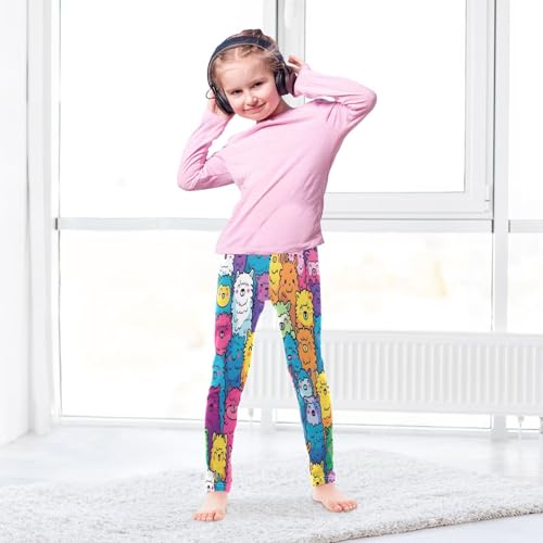 Bolaz Toddler Girls Leggings Printed Yoga Pants Leggings Purple Green Alpaca for Kids4