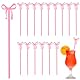 30 Stück Coquette Bow Acryl-Getränkerührer, Acryl-Cocktailstäbchen mit Rosa Schleife Zubehör für Veranstaltungen mit Mädchenthema für Junggesellinnenabschiede und Hochzeiten