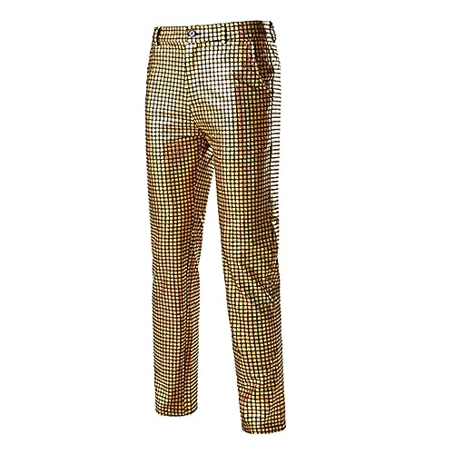 Mens Contrast Sequin Carrot Pants High Waist Skinny Straight Leg Pants Nightclub Disco Shiny Sequin Joggers Track Pants