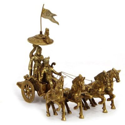 Aakrati Decorative Brass Arjun Rath with four Horses