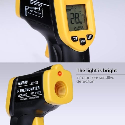 Professional Non-Contact Infrared Thermometer with Laser Targeting – Instant-Read Temp Gun for Cooking, Grilling, HVAC & Automotive. Fast, Accurate, Hygienic for Indoor/Outdoor Use. - Thumbnail 3