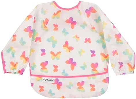 Tiny Twinkle unisex-baby Sleeved Bib Baby Bib (pack of 1), Butterflies, Small 6-24 Months