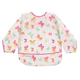 Tiny Twinkle Long Sleeve Bib for Babies & Toddlers | Waterproof Smock Bib for Eating | Machine Washable & Mess-Proof Feeding Essentials | Newborn Shower Gift (Butterflies, 6–24M)