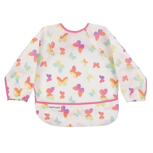 Image of Tiny Twinkle Long Sleeve Bib for Babies & Toddlers | Waterproof Smock Bib for Eating | Machine Washable & Mess-Proof Feeding Essentials | Newborn Shower Gift (Butterflies, 6–24M)
