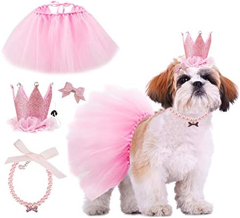 Dog Birthday Outfit Pink Tutu Dogs Birthday Party Supplies Dog Bi...