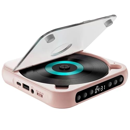 Petit Lecteur CD Bluetooth Rose, Idée Cadeau Idéale pour les Passionnés de Musique
