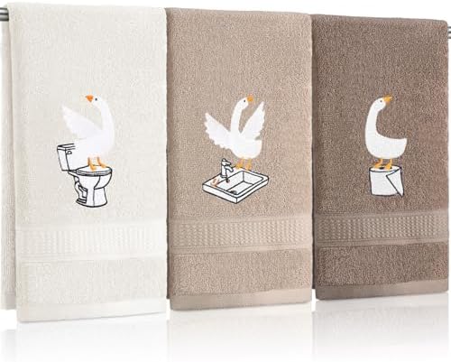 3 Pcs Silly Goose Hand Towels Decorative Silly Goose Bathroom Dec...