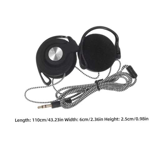 Casque Filaire Clip Ergonomique avec Oreillettes - 3.5mm Casque Clip Écouteur Stéréo Léger avec Crochet d’Oreille, Écouteurs Filaires pour PC Et Appels Appareils Numériques Noir Réduction du Bruit – vue 8