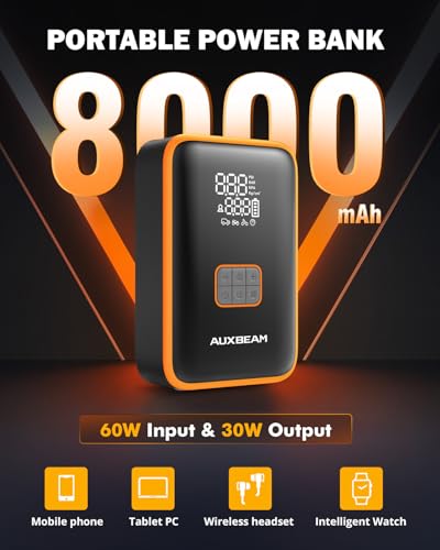 Image of Auxbeam Jump Starter with Air Compressor 3000A Car Battery Jump Starter (6.5 Gas /3.0L Diesel) with 150PSI Cordless Tire Inflator 12V Jumper Box for Car Battery Portable for Compact Vehicle