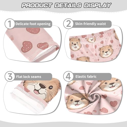 Pink Mouse Love Girls Leggings Soft Stretch Workout Yoga Dance Pants for Kids Casual Tights3