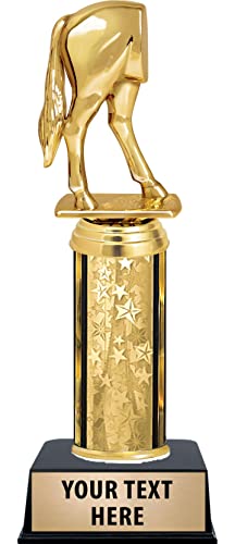 Horses Rear Trophy, 11" Gold Stars Horses Rear Trophy Award, Customize Now