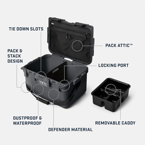 Image of YETI LoadOut 30 GoBox Divided Waterproof Cargo Case, Dry Box, Camera Case, Fishing Tackle Box, Wetlands Brown