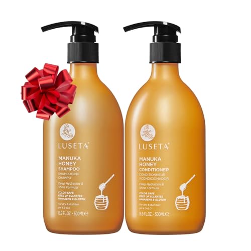 Luseta Manuka Honey Shampoo & Conditioner Set Hydrating and Moisturizing for Dry, Damaged and Dull Hair Restores Shine & Softness and Sulfate-Free 16.9oz*2
