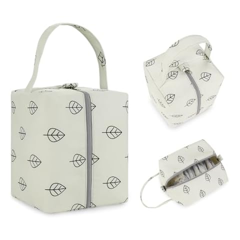 MOMIGO Wet Dry Bags for Baby Cloth Diapers - Waterproof Pod Hanging Diaper Bag Reusable, Washable for Baby Stroller, Diaper Bag, Breast Pump Parts, Travel Bag (Leaf) Cover