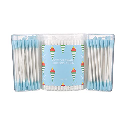 MINISO 300 Count Pink Cotton Swabs Double Tipped Cotton Buds Multipurpose for Makeup Removal Small Parts Cleaning Ear