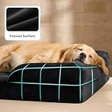 BEDSURE orthopädisches Hundebett Ergonomisches Hundesofa - 122x89 cm Hundecouch mit eierförmiger Kistenschaum für große Hunde, waschbar rutschfest Hundebetten, schwarz