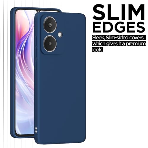 Image of Outlouders Back Cover for Redmi 13C 5G | Camera Protection | Durable Soft Matte Silicone Bumper Case (Blue)