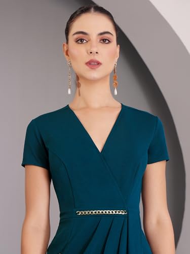 Image of Life With Pockets Women's Collared Sleeveless's Bodycon Knee-Long Dress