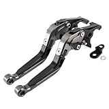 Fiegcit オートバイのブレーキ・クラッチレバー Pcx 125 /150 160 2021-2024 スクーターアクセサリー 折りたたみ式 延長式 ブレーキレバー ハンドル パーキング機能付き オートバイ用 オートバイのブレーキ・クラッチ (チタンブラック)