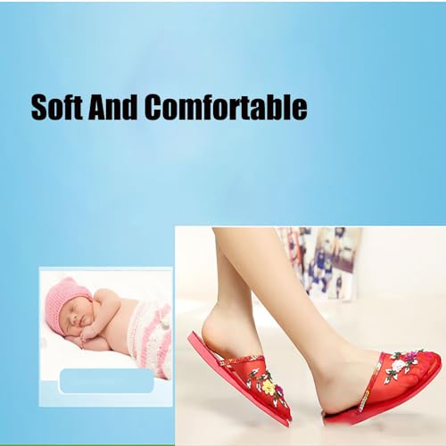 Generic Chinese Floral Slippers, Women's Mesh Slippers, Red, Size 62