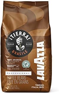 Kawa ziarnista Lavazza Tierra Brazil 100% Arabica 1kg,100% Arabica, Średni palona, Średnia zawartość kofeiny